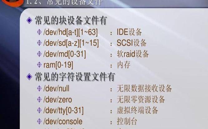 linux字符设备和块设备（块设备文件和字符设备文件）