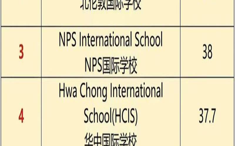 香港新加坡国际学校排名